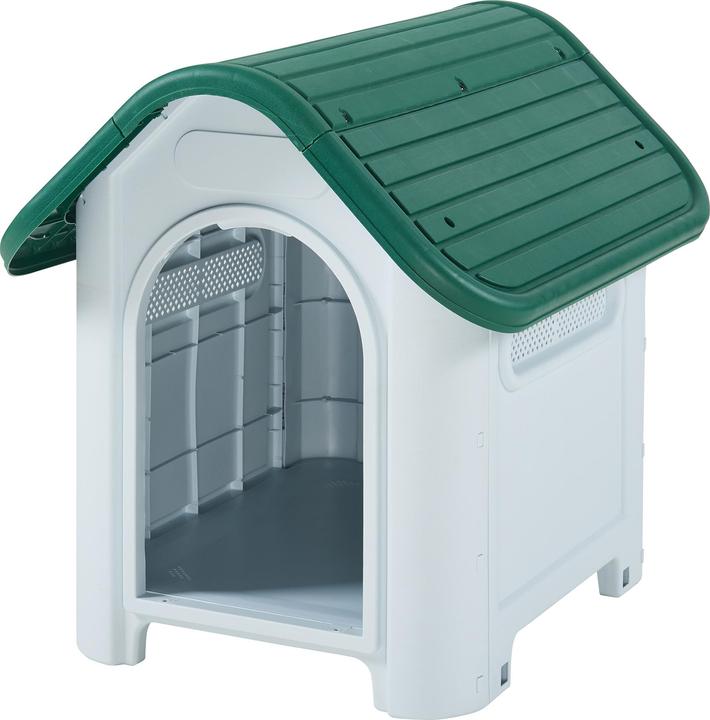 En.Casa Hundehütte Bello 75x59x66 cm Weiss/Grün (Dog kennel)