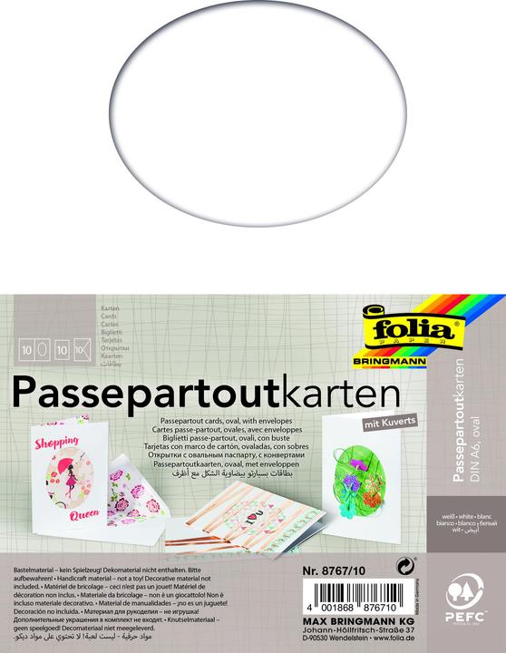 Produktbild Folia Passepartoutkarten oval 250g/m²