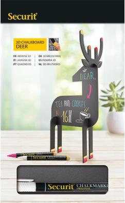 Image du produit Securit Tableau à craies BAMBI T3D-DEER noir 31x14.7x11.3cm (310 x 147 x 113 mm)