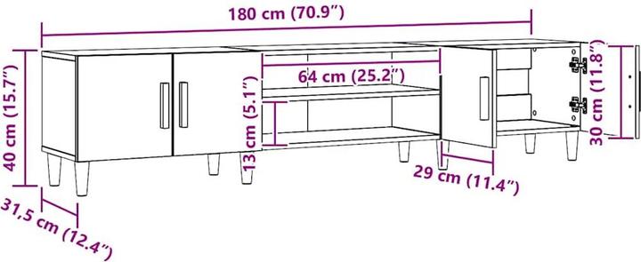 Produktbild VidaXL TV Schrank Tisch Lowboard Fernsehschrank Fernsehtisch Artisan-Eiche (180 x 31.5 x 40 cm)