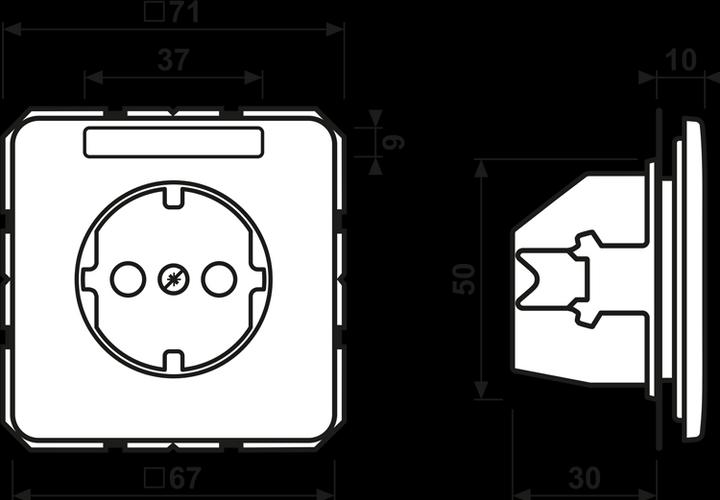 Actual product image JUNG 1520 NA Schuko socket outlet 16 A 250 V with label 6 x 37 mm CD series white, 250 V
