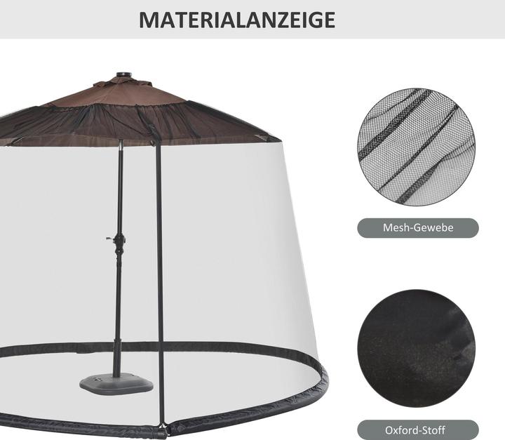 Produktbild Outsunny Moskitonetz für Sonnenschirm (300 x 230 cm)