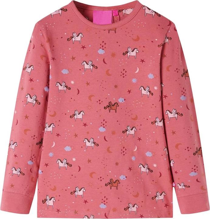 Actual product image VidaXL Children's pyjamas with long sleeves dusky pink 128,Material: 95 (128)