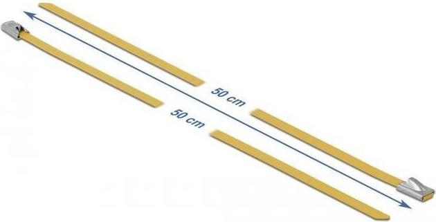 Produktbild Delock Edelstahlkabelbinder 500x4,6 10 Stk. (Metallkabelbinder, 500 mm, 10 Stk.)