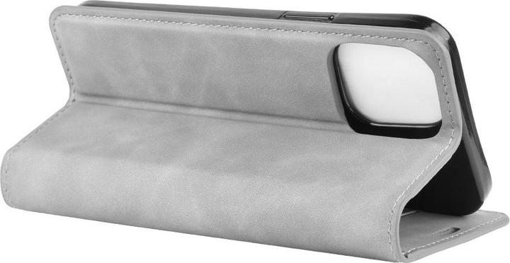 Actual product image Cover-Discount iPhone 12 / 12 Pro - Silky Stand Flip Case Cover grey (Apple iPhone 12, Apple iPhone 12 Pro)