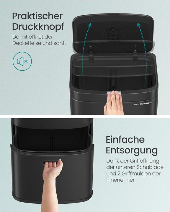 Produktbild Songmics Mülleimer für die Küche (2 x 10 L und 30 L) (50 l)
