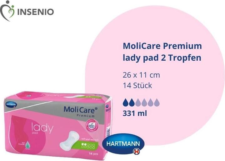 Actual product image MoliCare Lady Pad 2 drops (14 x, M)