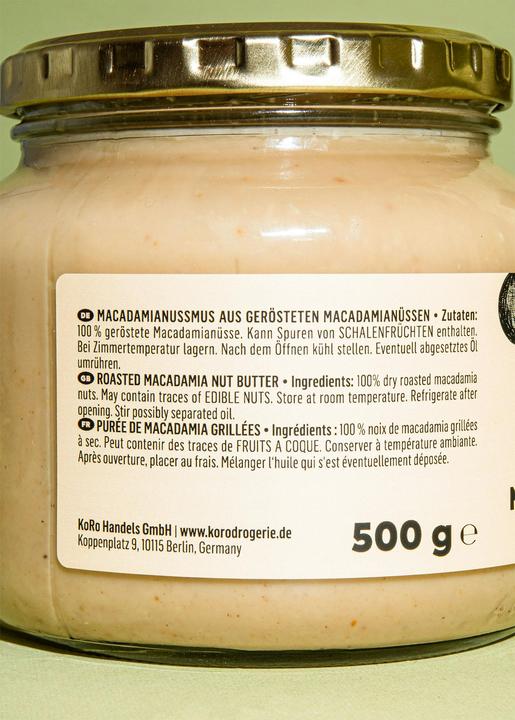 Produktbild KoRo Macadamiamus aus gerösteten Macadamiakernen (500 g)