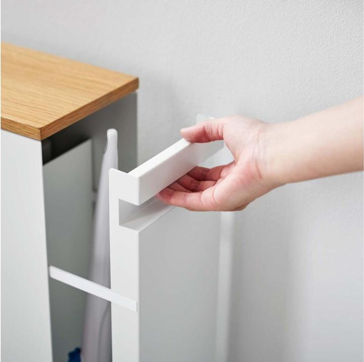 Actual product image Yamazaki Pull-out shelf with wooden shelf TOWER (14 x 56 x 55 cm)