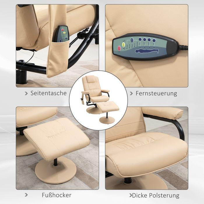 Produktbild Swisshandel24 Relaxliege mit Liegefunktion Massagesessel Fernsehsessel TV Sessel mit Massagefunktion inkl. Hocker