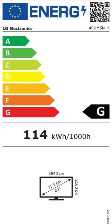 Energie-Label LG 49UM5N-H (3840 x 2160 Pixel, 49")