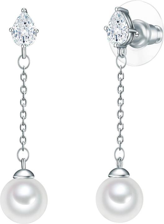 Lulu & Jane Messing Zirkonia Muschelkernperle silber - 33530 (Messing)