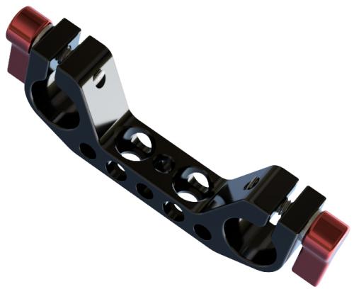 Produktbild Hedbox -HOLD Rod Clamp 15mm Rod Clamp system with knobs- 1 x 27mm Red Anodizing Color M5 screws- 1/4 -20 x (Stativ Schwenkgriff)