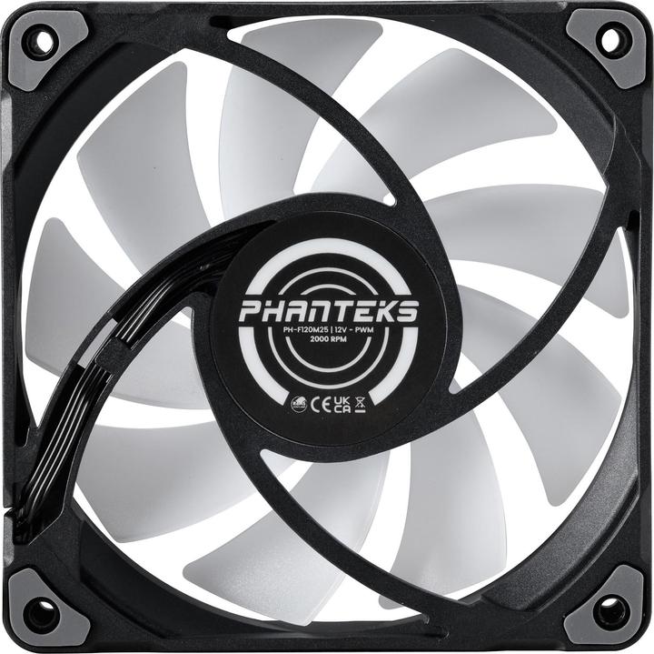 Actual product image Phanteks M25 PWM D-RGB fan, 3-pack - 120mm, black (120 mm, 3 x)