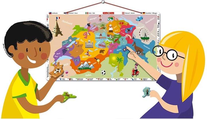Actual product image Janod Magnetic card Switzerland (24 pieces)