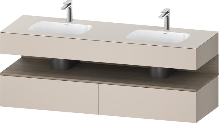 Duravit Qatego Einbauwaschtisch mit Konsolenwaschtischunterbau, 1600x550x600mm, Nische Eiche Terra