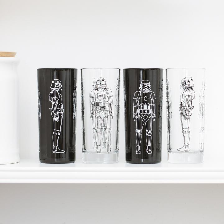 Produktbild Original Stormtrooper 4 Trinkgläser (2x schwarz, 2x klar) (0.30 l, 4 x)