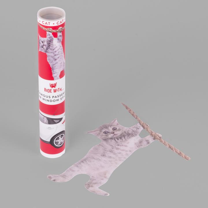 Actual product image Ride With Hanging Cat - Fenstersticker "Katze"