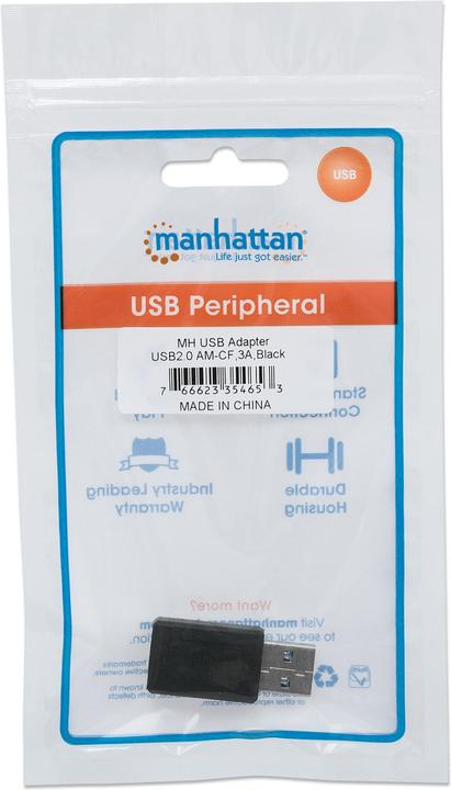 Produktbild Manhattan USB 2.0 Typ C auf Typ A-Adapter (0.03 m, USB 2.0, 2.50 W)