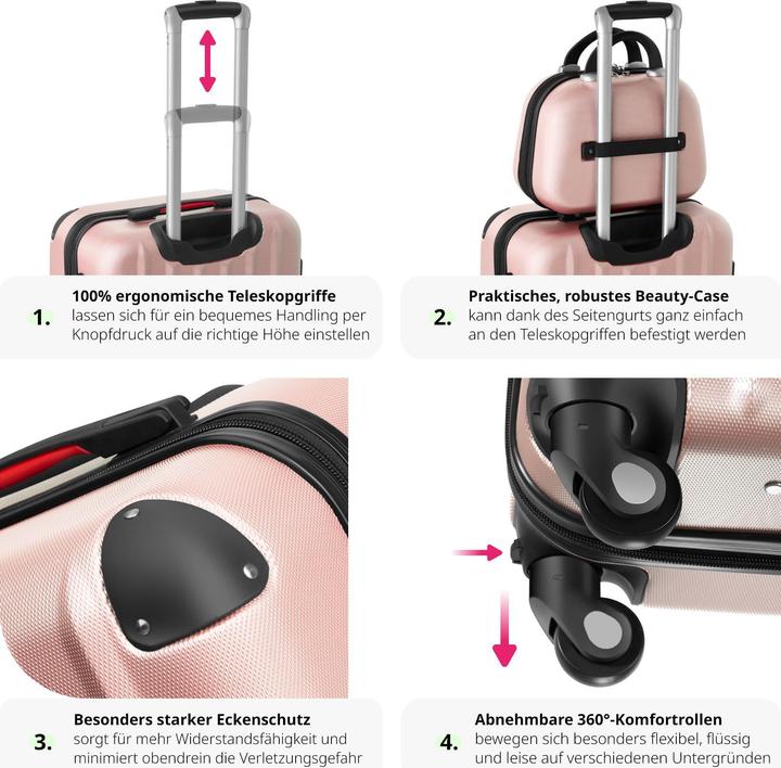 Actual product image tectake Suitcase Set Suitcases Trolleys Trolley Set Hardcase trolley (90 l, M (50 - 90l))
