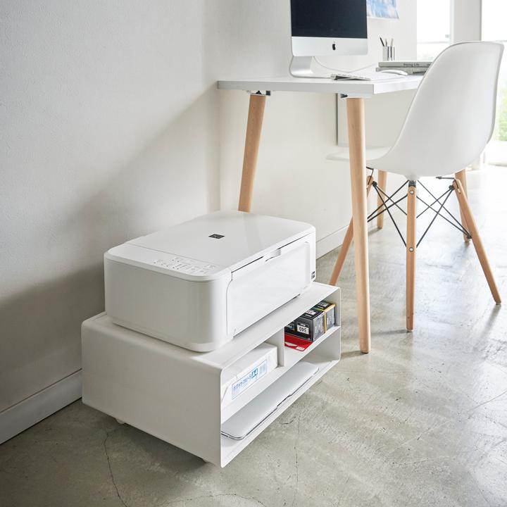 Actual product image Yamazaki Tower Printer Station, White (48 x 37 x 19 cm)