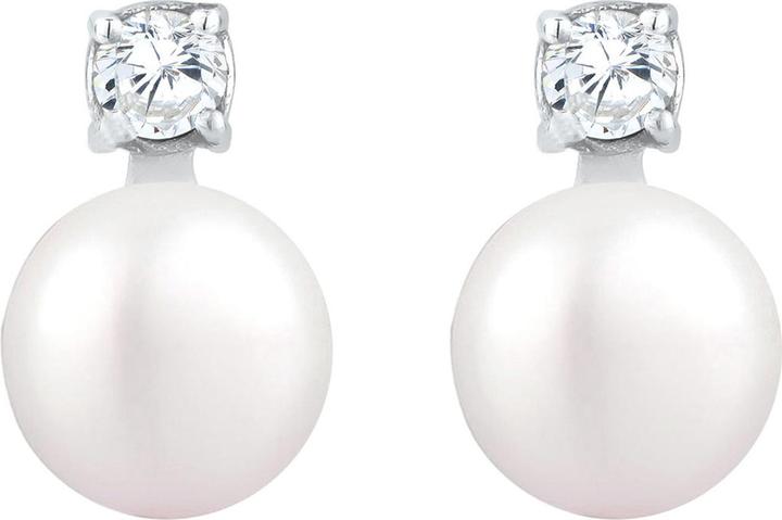 Image du produit Elli Boucles d'oreilles Basic Perle d'eau douce Zirconia 925 Argent (Perles de culture d'eau douce, Zircone, Argent sterling 925)