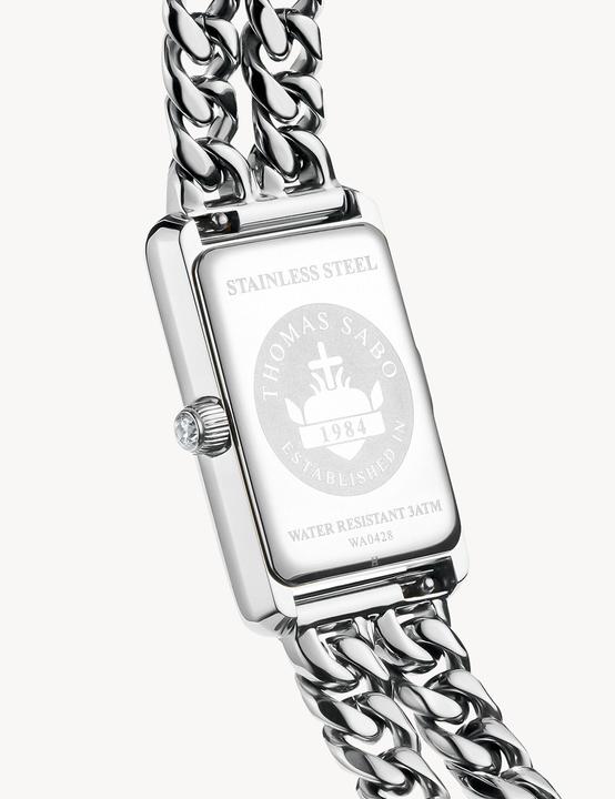 Produktbild Thomas Sabo Damenuhr rechteckig silberfarben (Analoguhr)