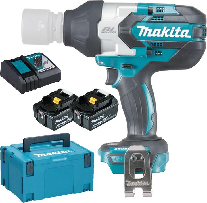 Image du produit Makita DTW1002RTJ Clé à choc sans fil 18V, 2x5,0Ah Li-Ion, 1000 Nm, 1 (Fonctionnement sur batterie)