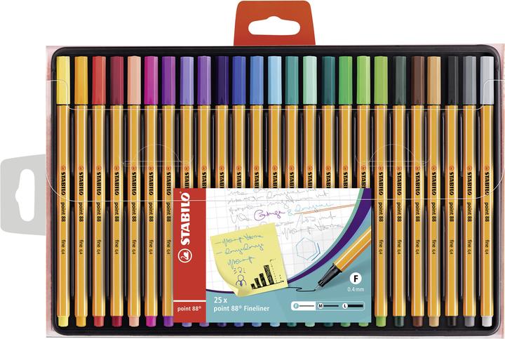 Produktbild STABILO point 88 Fineliner (Mehrfarbig, 25 x)