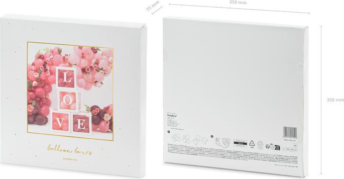 Produktbild Partydeco Balloon boxes LOVE, 30x30 cm, white (1 pkt / 4 pc.)