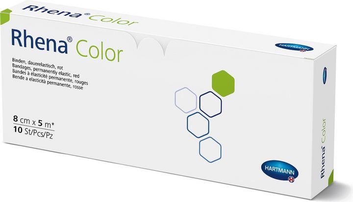 Actual product image Rhena Color Elastische Binden 8cmx5m rot offen