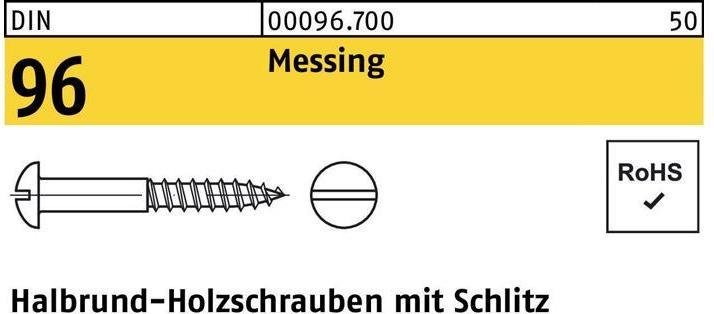 Produktbild Holzschraube DIN 96 Halbrundkopf Schlitz 4,5 x 40 Messing (200 Schrauben pro Stück)