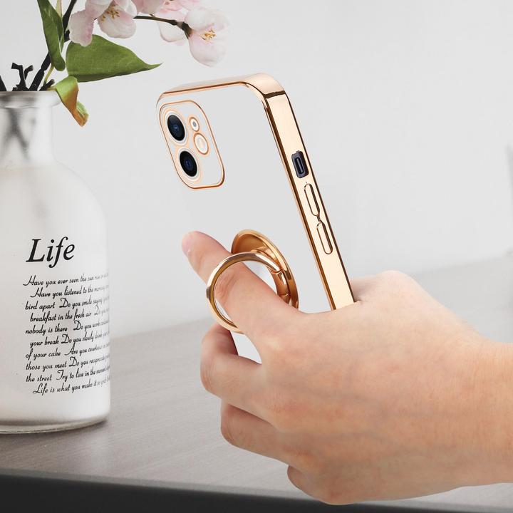 Produktbild Cadorabo Hülle für Apple iPhone 12 MINI im TPU mit Kameraschutz und Ring LM089 Style (Apple iPhone 12 mini)