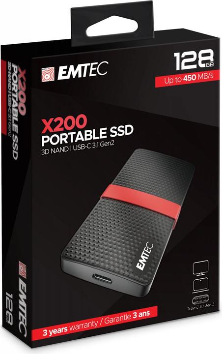 Image du produit Emtec X200 Portable SSD Power Plus (128 Go)