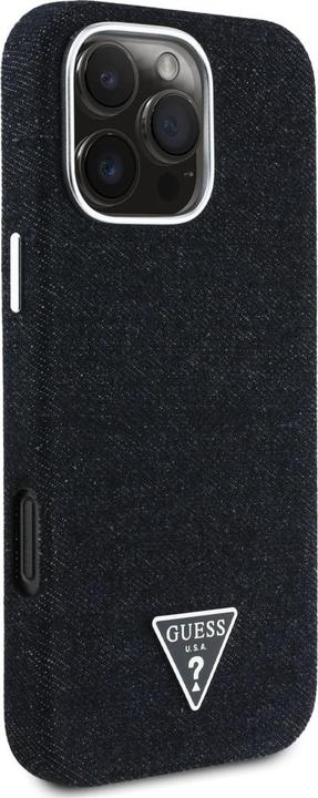 Actual product image Guess Case Denim Triangle Logo MagSafe for iPhone 16 Pro black (Apple iPhone 16 Pro)