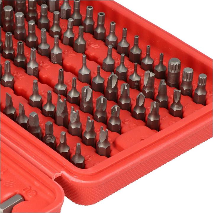 Actual product image FixPoint Bit set 100 pieces made of high quality tool steel (Hexagon socket TX M20, Hexagon socket TX M27, Hexagon socket TX M30, Hexagon socket TX M10, Hexagon socket TX M15, Hexagon socket TX M25, Hexagon socket TX M40, Cross Pozidriv PZ M1, Cross Pozidriv PZ M2, Cross Pozidriv PZ M3, Cross Pozidriv PZ M0, Hexagon socket TX M6, Hexagon socket TX M8)