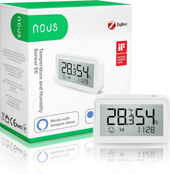 Image du produit Nous Capteur de température et d'humidité Smart LCD E6 ZigBee