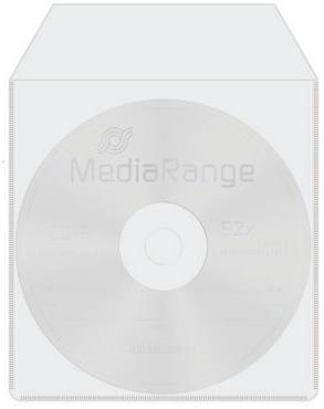 Image du produit MediaRange Pochette plastique 1 disque avec languette dos collant. 50pc