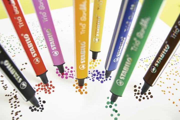 Actual product image STABILO Trio Scribbi Spring-loaded triangular felt-tip pen (Multicoloured, 12 x)