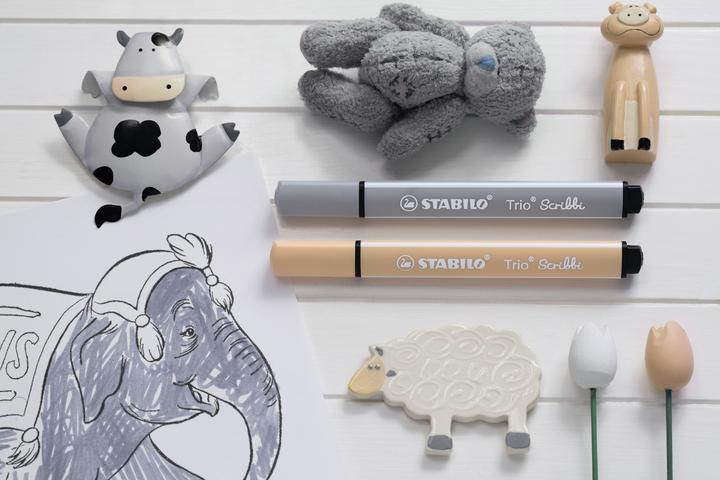 Actual product image STABILO Trio Scribbi Spring-loaded triangular felt-tip pen (Multicoloured, 12 x)