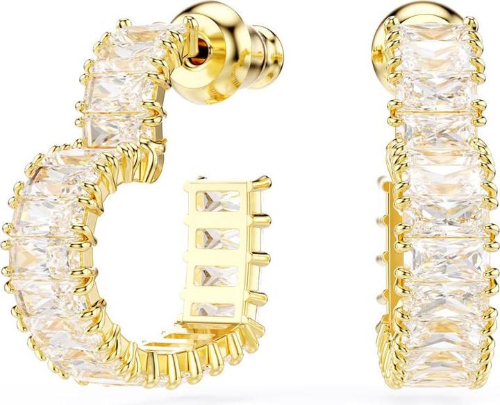 Immagine prodotto Swarovski Orecchini a cerchio Matrix taglio baguette cuore piccolo oro bianco (Metallo Swarovski)