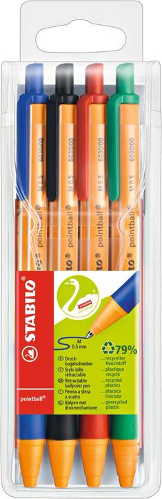 STABILO Pointball (Red, Black, Green, Blue, 4 x)