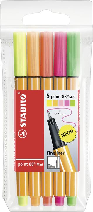 Produktbild STABILO point 88 Mini Fineliner (Mehrfarbig, 5 x)