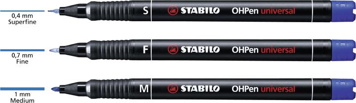 Image du produit STABILO Stylo permanent OHPen universal (Vert, Rouge, Bleu, Noir, Orange, Marron, 1 mm, 6 x)