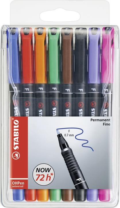 Produktbild STABILO OHPen universal Folienstift permanent (Mehrfarbig, 0.70 mm, 8 x)