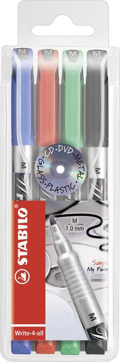 STABILO Write-4-all (Rot, Blau, Schwarz, Grün, 1 mm, 4 x)