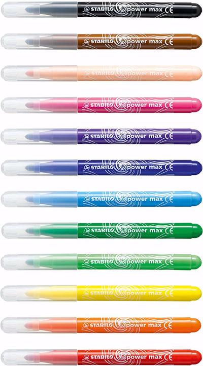 Produktbild STABILO power max Fasermaler (Mehrfarbig, 12 x)