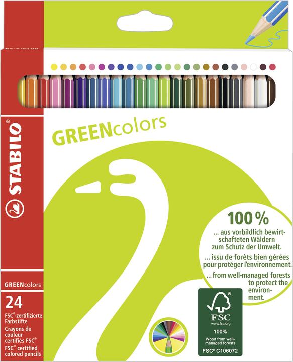 Produktbild STABILO GREENcolors Buntstift (Mehrfarbig, 24 x)
