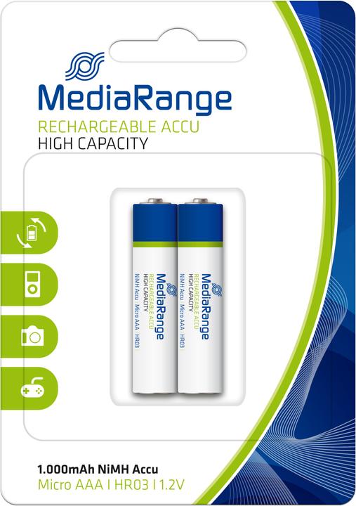 Produktbild MediaRange NiMH HR03 (2 Stk., AAA, 1000 mAh)