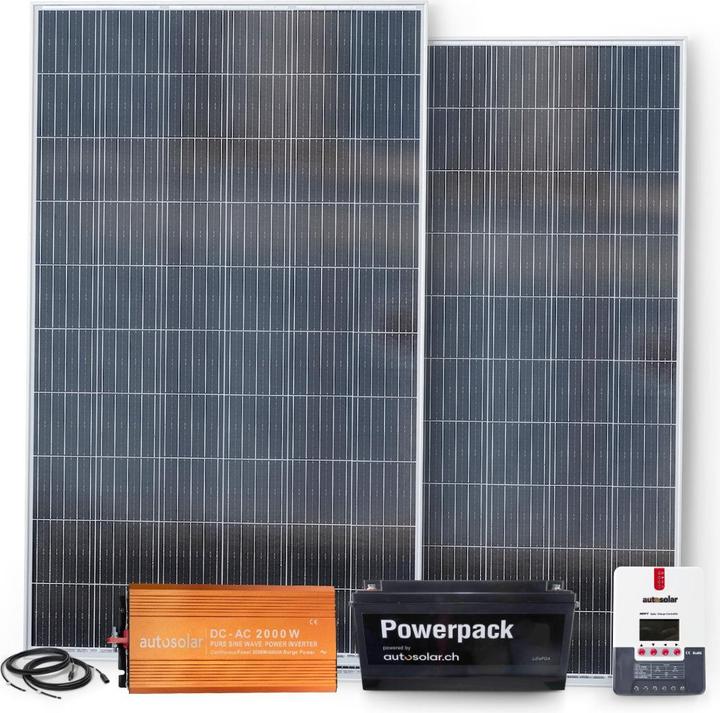Actual product image Autosolar Complete package 670W solar system with lithium battery 200Ah and 2000W inverter for garden shed (650 W)